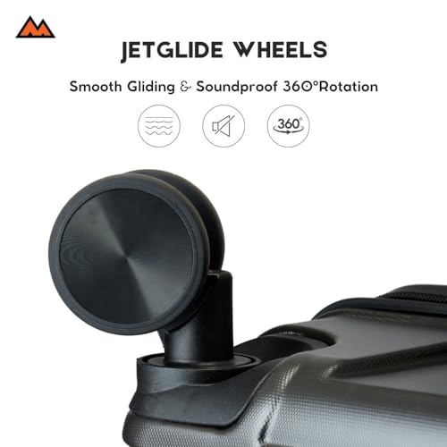 Image of MOVE-MEANT ROAMIFY Small Cabin Suitcase 55 CM 8 Wheels Number Lock Poly Carbonate Dark Grey Trolley Bag for Men & Women | 360 Degree Wheeling System Luggage | Trolley Bags for Travel