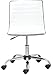 BTEXPERT BTExpert Swivel Mid Back Armless Ribbed Designer Task Chair Leather Soft Upholstery Office Chair - White