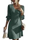 V-Neck Design: The V-neckline adds a touch of allure to this casual dress, effortlessly enhancing your neckline and collarbones. This sophisticated design detail adds a hint of femininity and elegance to your overall appearance. Stylish: The A-line s...