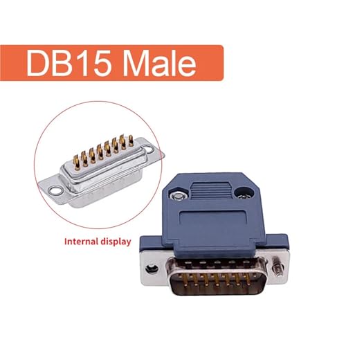 Conector DB15 macho de latón dorado, adaptador D SUB DP15 de 2 orificios 2