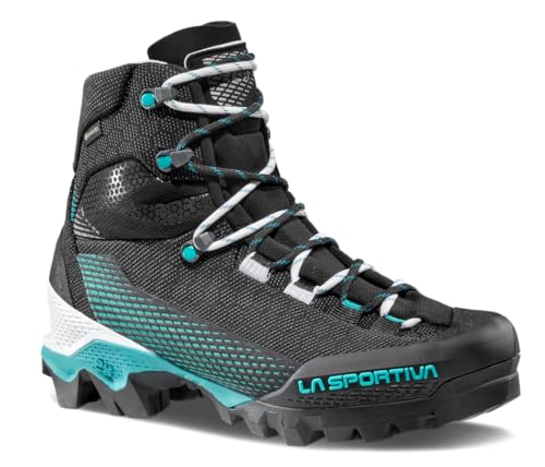 LA SPORTIVA Botas de trekking Aequilibrium ST GTX para mujer, Black Aqua, 40.5 EU