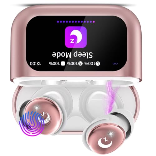 Image of VEKJ Rose Sleep Earbuds, Bluetooth 5.4 in Ear Smart Touch Screen Earbuds