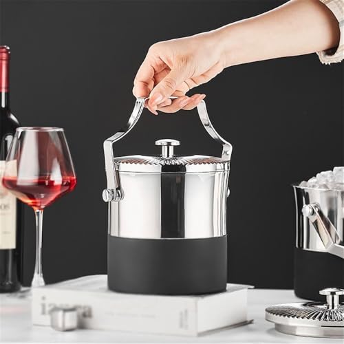 Seau à glace double paroi avec couvercle, isolation thermique maximale