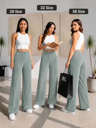Image of Preneum Women High Waist Korean Wide Leg Trousers, Loose Fit Casual Lounge Pants, Travel, Office & Streetwear Comfortable Stylish Bottom Wear (Available Plus Size)