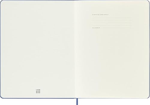 Miniatura 4 de Moleskine - Cuaderno clásico con tapa dura, XL (7.5 x 9.5 pulgadas), lisoen blanco, azul hortensia, 192 páginas