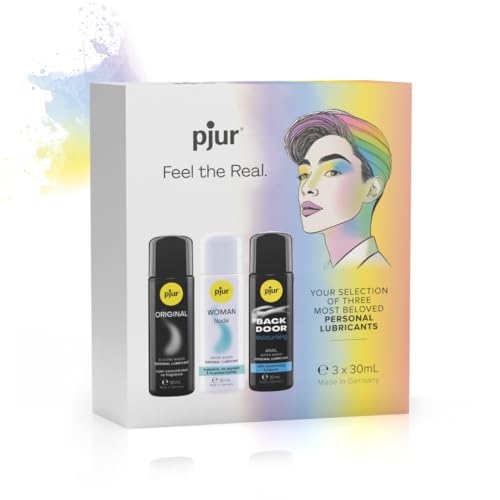 pjur SELECTION Box (3 x 30ml) – Gleitgel-Probierset auf Silikon- und Wasserbasis – Perfekt für alle, die Neues ausprobieren und ihre Vorlieben entdecken möchten
