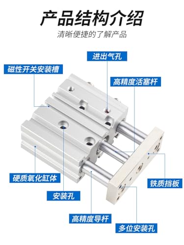 Vérin pneumatique MGPM12*25 anti-rotation pour stopper les arrêts machine - 5