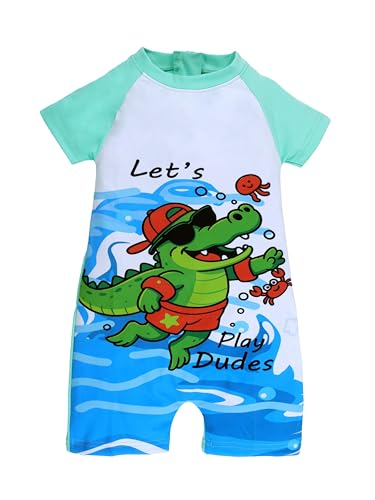 Image of KiddoPanti Boys & Girls Half Sleeve Mid Thigh Length Swim Suit