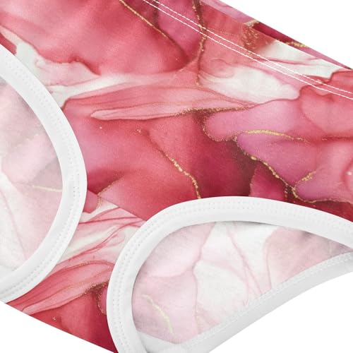 Toddler Underwear Floral 2t Cotton Panties for Girl Animal Underpants Briefs Abstract Red Pink4