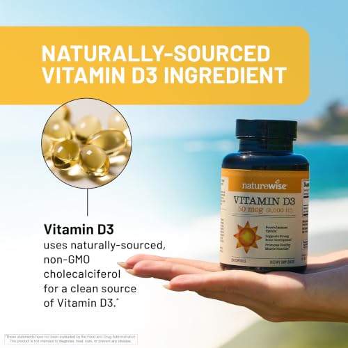 NatureWise Vitamin D3 2000IU Supplement, Immune Support, 360 Mini Softgels - image 4