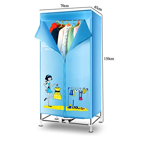 QIMO Clothes Dryer 220v Foldable Electric Portable Household Folding-Dry Machine Adjustable Timer Low Noise for Home,Laundry,Apartment 900W (Blue)