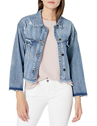 Lola Jeans Women's Crop Denim Jacket, Vintage Blue, Extra Large