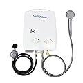 Flame King YSNAZ132 Portable Tankless Water Heater Propane Gas 5L 1.32GPM at 34,000 BTU, Outdoor Instant Hot Water Shower for RV, Camping, Farm, Cabins