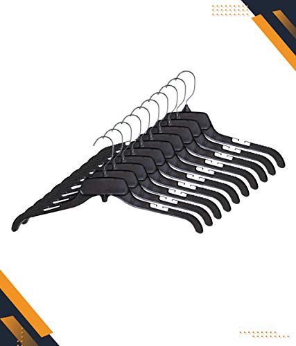Hanger Central Heavy-Duty Black Plastic Closet Department Store Shirt Hangers, 19 Inch, 50 Pack #TOP3