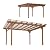 12' x 14' Outdoor Wood Pergola, Solid Fir Wooden Patio Pergola Gazebo Sunshade for Climbing Plant Support, Garden, Patio, Backyard, Deck, Brown