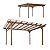 12' x 14' Outdoor Wood Pergola, Solid Fir Wooden Patio Pergola Gazebo Sunshade for Climbing Plant Support, Garden, Patio, Backyard, Deck, Brown