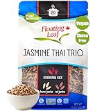 Floating Leaf Wild Rice Blend - Non-GMO & Gluten free Organic Rice| Jasmine Thai Rice Trio blended with Riceberry Rice, Brown Rice & Red Rice (Pack of 1) 14 oz | Vegan & Kosher Wild Rice Blend