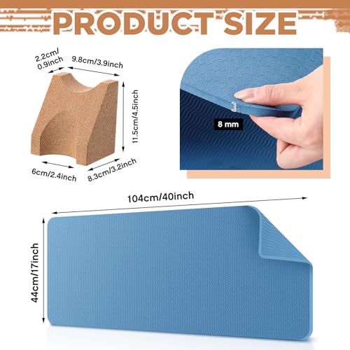 Image of Klyyo 41 In Guitar Mat with Neck Rest, 8mm Extra Thick TPE Non Slip,Blue | Dual Height Cradle for Bass Guitar, Repair Bench Pad for String Change Cleaning, Fits Acoustic Electric Ukulele