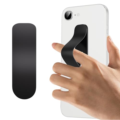 Pnakqil Soporte de Dedo para Movil Teléfono Anillo Agarres para Móvil Correa para Smartphone Stand Push-Pull para Téléphone de TPU Anillo de Celular para Phone Portables Tableta Kindle - Negro