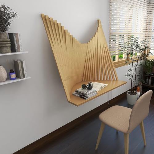 Table flottante design bois meuble suspendu bureau minimaliste