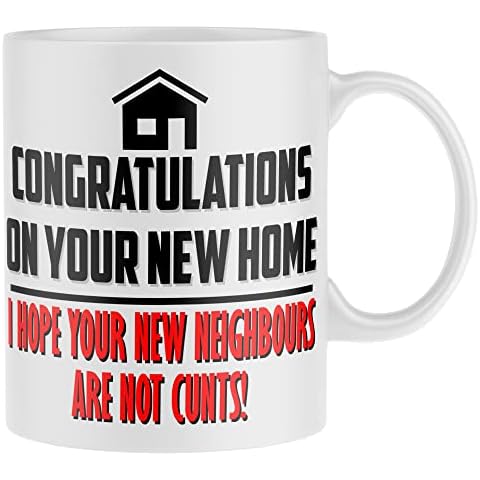 Print Cartel Congratulations on Your New Home, Offensive Birthday mug, Birthday Gift, Joke Mug, Office Mug, One Size, White Cover