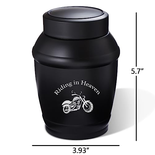 Image of Motorcycle Medium Cremation Urns for Ashes Adult Male /Dad /Men | Blcak Decorative Memorial Cremation Urn for Men & Women