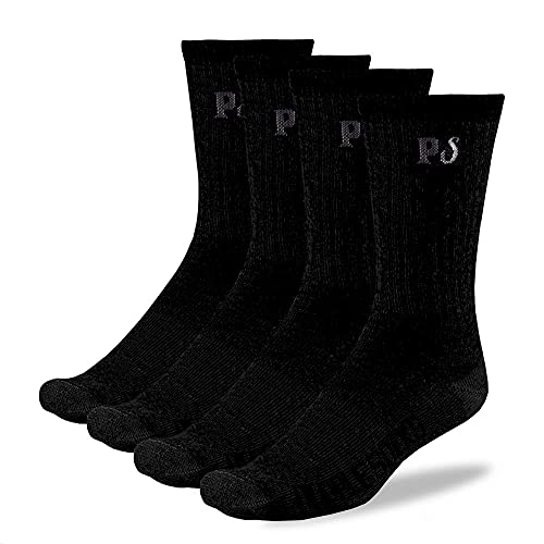 People Socks Men's Women's Merino wool crew socks 4 pairs 71% premium with Arch support Made in USA
