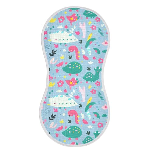 xigua Cute Dinosaurs Baby Burp Cloths for Newborn Boys and Girls 4 Pack, Soft & Absorbent Cotton Baby Burp Cloth, Baby Washcloths, Newborn Towel, Burp Rags