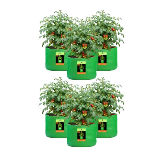 Image of Kingwell Grow Bag 18 X 15 INCH, PACK OF 5 For Terrace Garden Leafy Vegetable Plant Grow Bags Fruits Growing Containers For terrece Gardening (18 X 15 INCH, PACK OF 6)
