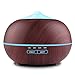 Difusor de aceites Esenciales Humidificador de aromaterapia: Vaporizador de Aroma ultrasónico de 400 ml - Difusores eléctricos con luz LED de 7 Colores y 4 temporizadores para el hogar marrón