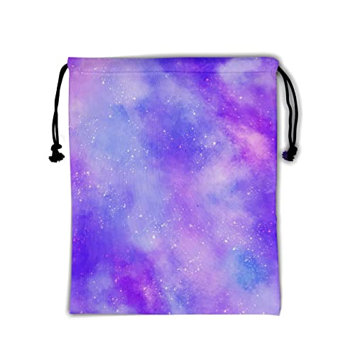 Image of Nerxy Watercolor Purple Galaxy Grip Bags - Blue Stars Grip Bag Gymnastics Cute Drawstring Storage Bags Abstact Nebula Gym Pouch Shoe Bags Adjustable Polyester Towel Bag