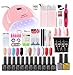 Zestaw żelowych lakierów do paznokci dla początkujących, lampa UV LED, suszarka do paznokci, szlifierka do paznokci, zestaw do manicure, zestaw startowy dla dziewcząt, kobiet, X4, 12-4, stały kolor
