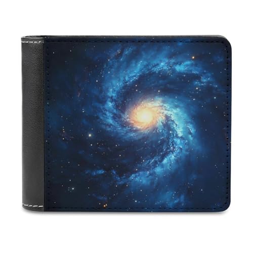 Magical Galaxy Starry Sky Milky Bifold Wallet PU Leather Slim Purse Pocket Wallet with Card Holder for Women Men