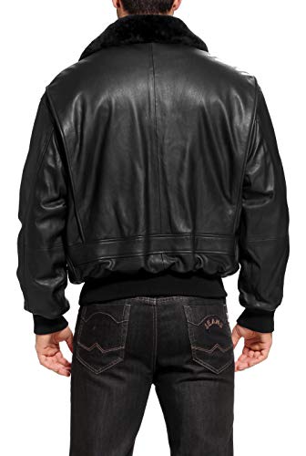 Landing Leathers Men Navy G-1 Goatskin Leather Flight Bomber Jacket (Also available in Big & Tall)3