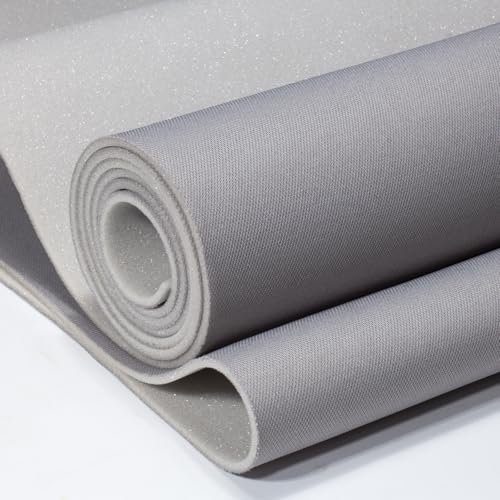 Hiksuky Auto Headliner Fabric 97 L 60 W Stylish Mesh with Foam Backing - Tube Packaging - Gray Interior Replacement Material for Car/Truck/SUV/RV Roof - Home Repair/DIY Headliner Material