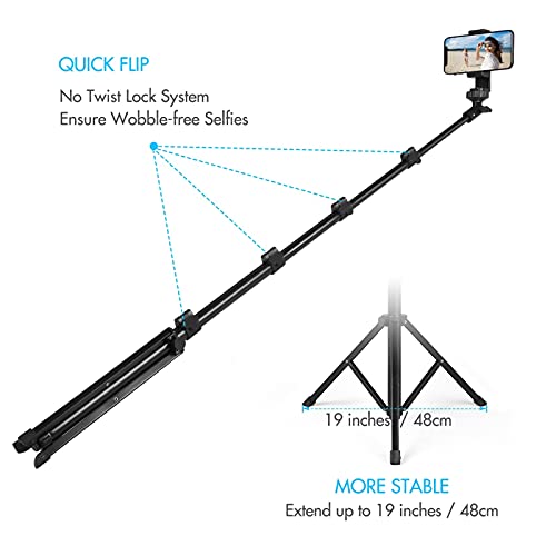 Trépied smartphone 157 cm SCRUBY avec support de fixation pour téléphone