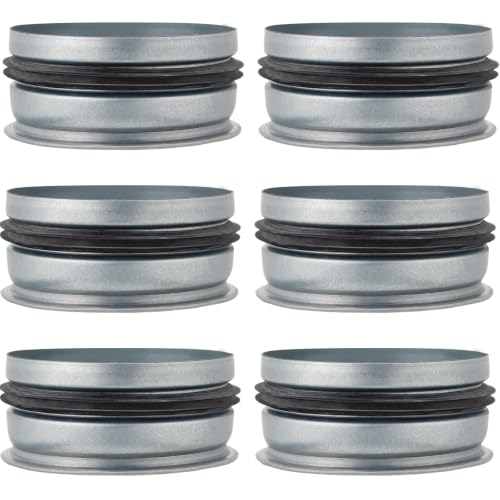 Image of VIHOSE 1 Pcs 4 Inch Od Dryer Vent Cap with Rubber Gasket Round Dryer Vent Cover Inside Galvanized Steel Tee Duct End Cap Pipe Cover Metal Plug for Outdoor and Indoor HVAC Systems