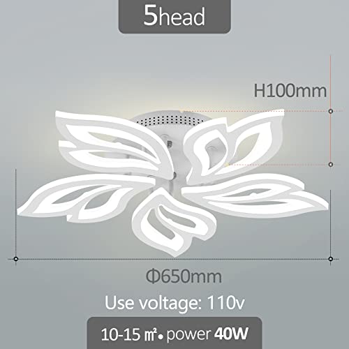 Kindlov Modern Led Ceiling Light，40W Flush Mount Ceiling Light, 3000K-6500K Dimmable Acrylic Leaf Petals Chandelier With App/Remote Control For Living Room, Bedroom, Dining Room #TOP3