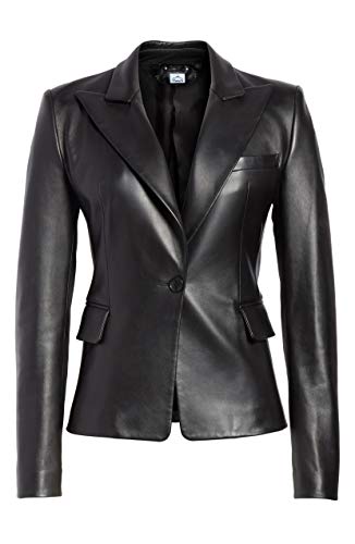VearFit Skeel Lambskin Women Blazar Coat Real Leather Jacket