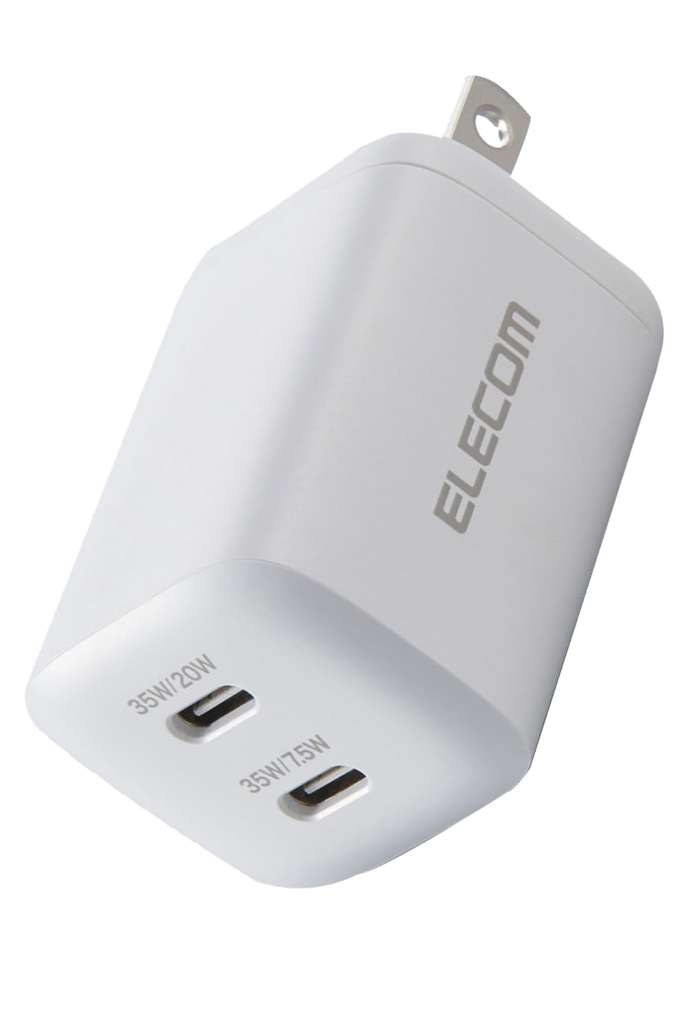 エレコム 充電器 35W Type-C 2ポート USB PD対応 スイング式プラグ PPS対応 ホワイト 【iPhone 16 15 等対応】 EC-AC9335WH
