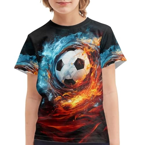 Image of JEOCODY Boys Girls Graphic Tees Funny 3D Printed Short Sleeve T-Shirts 3-16T