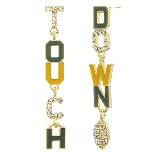 Madison Tyler Football Dangle Earrings for Women | TOUCHDOWN Drop Earrings | Sports Lover Post Earrings | Mom | Team Gifts for Women Jewelry