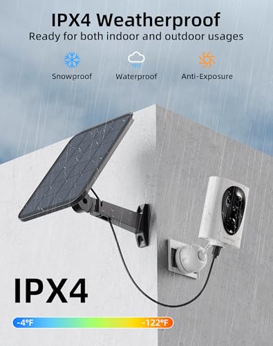 Image of VIRTAVO 2K Wireless Security Camera Outdoor Home WiFi Surveillance Cam, Battery Powered,3W Solar Panel,Color Night Vision,AI Motion Detection,2‑Way Audio,IP66 Weatherproof,SD Card & No Subscription