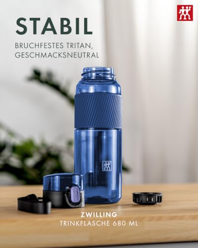 ZWILLING Trinkflasche 680 ml, Auslaufsicher, Fruchtsieb, Dunkel-Blau – Ansicht 3