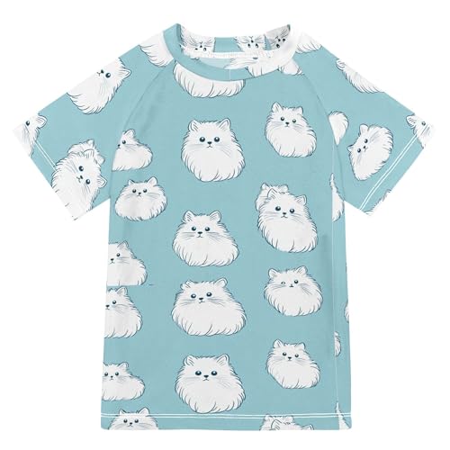 Cute Bohemian Cats Girl Bathing Suit Sun Protection Beach Tops Swimwear Beach Tops 3T