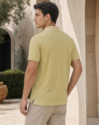 Image of Nobero Striped Collar Regular Fit Polo T Shirt for Men | Polo t-Shirts for Men | Regular Fit | Striped Collar | Premium Fabric | Casual & Smart Casual