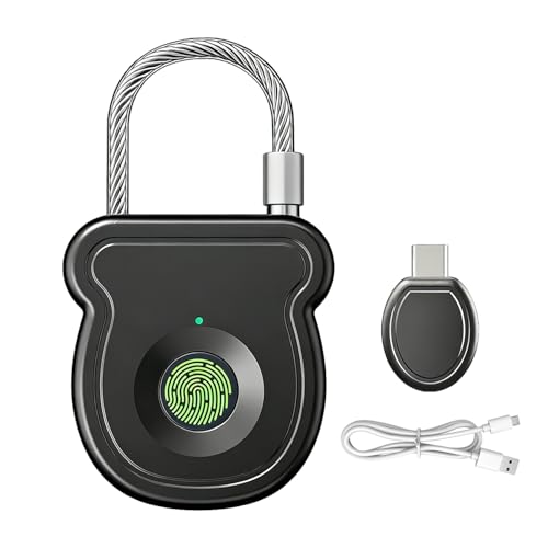 Typ C Fingerabdruck Schloss Intelligentes Vorhängeschloss Türschloss USB-Schlüssel & Notentriegelungscode 0 5s Entriegelung Anti-Diebstahl Schloss mit Fingerabdruck für Koffer Schrank Tür