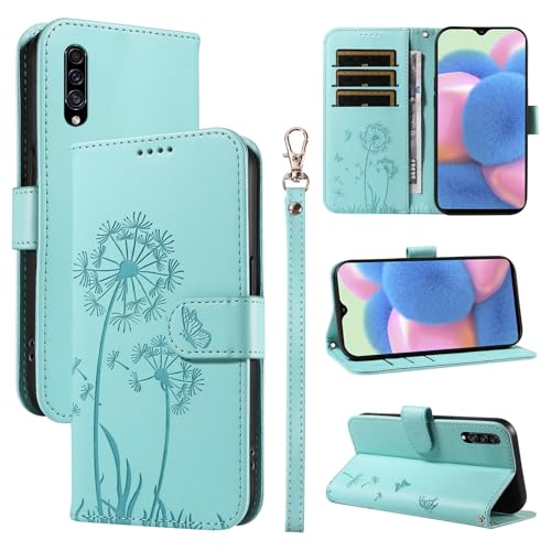 Bravoday Handyhülle für Samsung Galaxy A50 / A30S / A50S Hülle, Premium PU Lederhülle Klappbar Tasche Klapphülle mit Magnet Kartenfach Standfunktion Schutzhülle für Galaxy A50 / A30S / A50S, Grün
