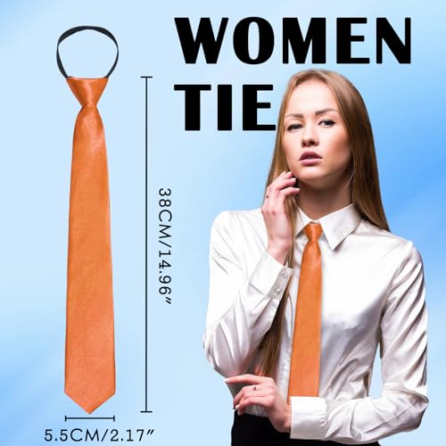 Image of Luckyvestir Womens Tie, Pre Tied Black /Red Ties for Women Adjustable Zipper Womens Necktie