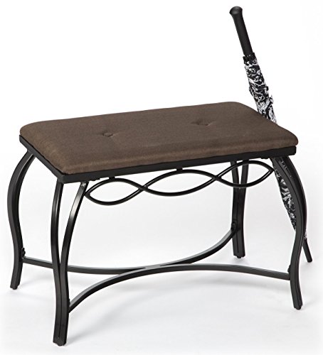 Mango Steam Mocha Brown Shoe Bench - Vanity Seat for Makeup Room, Dressing Stool, Entryway Bench - Powder Coated, Upholstered, Space Saving by Mango Steam - Used condition - Image 7
